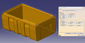 Development of moulds and parts, 3D model 2  Box 530 x 325 x 200  tub, Omnipack