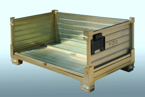 Detail of a metal pallet  sides and rear